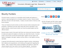 Tablet Screenshot of bountyhunters.uslegal.com