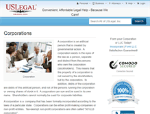 Tablet Screenshot of corporations.uslegal.com