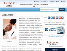Tablet Screenshot of disclaimers.uslegal.com