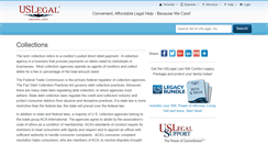 Desktop Screenshot of collections.uslegal.com