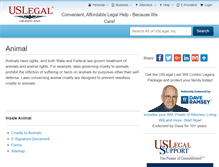 Tablet Screenshot of animals.uslegal.com