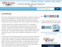 Tablet Screenshot of inventories.uslegal.com