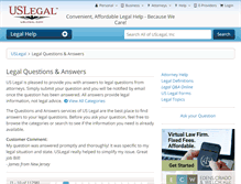 Tablet Screenshot of answers.uslegal.com