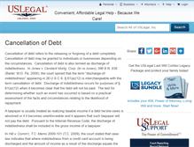 Tablet Screenshot of cancellationofdebt.uslegal.com