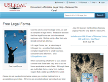 Tablet Screenshot of freelegalforms.uslegal.com