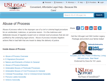 Tablet Screenshot of abuseofprocess.uslegal.com