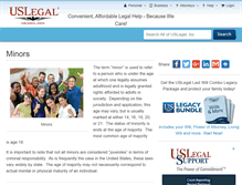 Tablet Screenshot of minors.uslegal.com