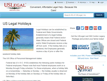 Tablet Screenshot of holidays.uslegal.com