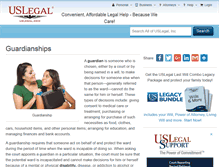 Tablet Screenshot of guardianships.uslegal.com
