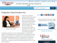 Tablet Screenshot of pregnancydiscriminationact.uslegal.com