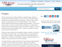 Tablet Screenshot of forgery.uslegal.com