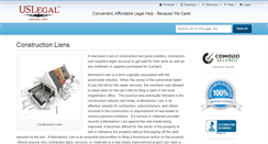 Desktop Screenshot of constructionliens.uslegal.com