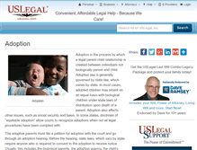 Tablet Screenshot of adoption.uslegal.com
